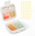 Dynippy Daily Pill Organizer 5 scomparti Portable Moisture Proof Small Pill Case per Pocket Purse Travel Pill Box Portable Medicine Vitamin Fish Oil Holder Container (White)