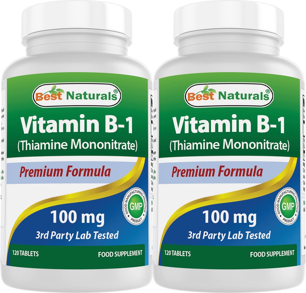 Best Naturals Vitamina B1 come Thiamine Mononitrato 100 mg 120 compresse (120 conteggio (pacchetto di 2))