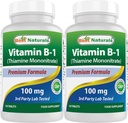 Best Naturals Vitamina B1 come Thiamine Mononitrato 100 mg 120 compresse (120 conteggio (pacchetto di 2))