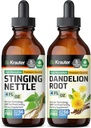BIO KRAUTER Sting Nettle Tincture 4 Fl. Oz. & Dandelion Tincture 4 Fl Oz.