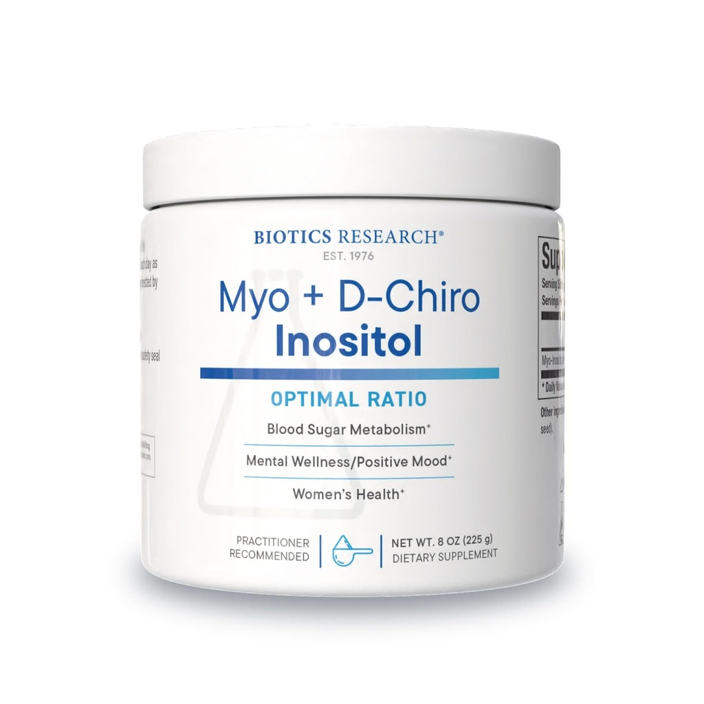 Biotics Research Balanced B8 Polvere, Myo inositol e D Chiro inositol, 40:1 Ratio, Salute delle donne, Comunicazione neurale, Metabolismo grasso, Salute vascolare, Crescita dei capelli 8 once