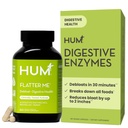 HUM Flatter Me Enzimi digestivi per le donne e gli uomini, supplemento di Bloating della salute digestiva con foglia di zenzero e menta piperita, rapido agisce anti Bloat Pills Multi Ezyme per il debuglio, Vegan, 60 capsule