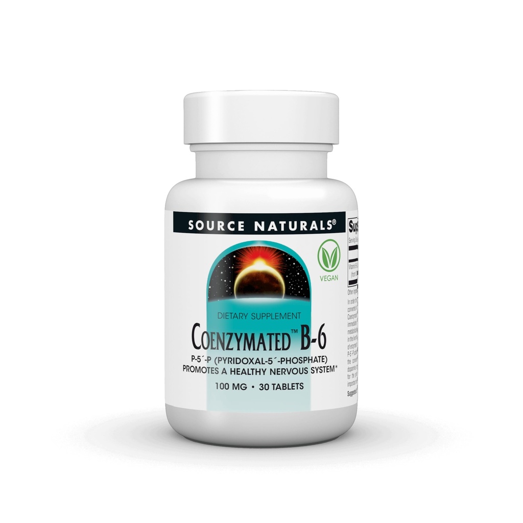 Fonte Naturals Coenzimato B-6,P-5 ́-P (PYRIDOXAL-5 ́-Phosphate) promuove un sano sitema nervoso* - 100 mg 60 compresse
