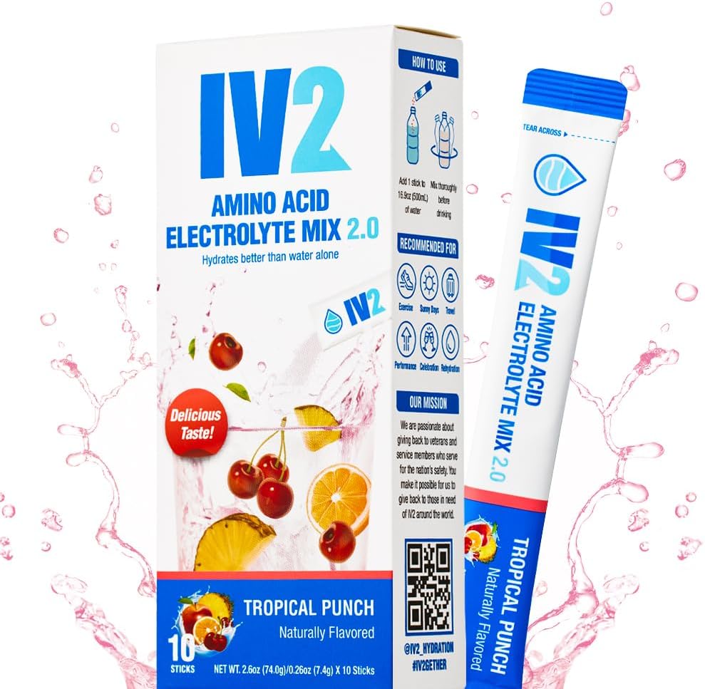 IV2-Zero Polvere di idratazione dell'amminoacido di zucchero I Miscela di bevanda di elettrolita I Vitamine essenziali I Vegan, Non OGM, Glunten-Free I Next Level I