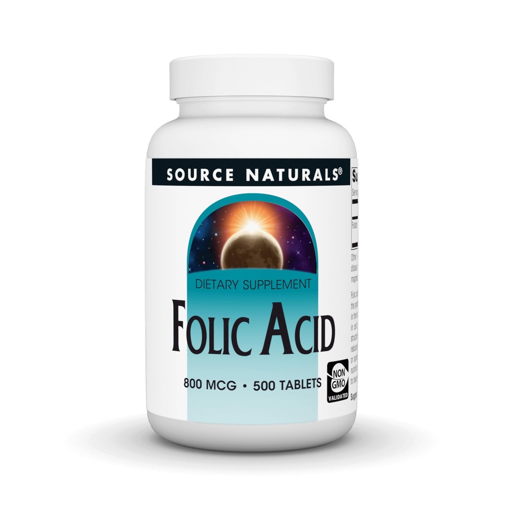 Fonte Naturals Folic Acid 800 mcg Integratore alimentare - 500 compresse