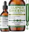 Liquid Super Greens Drops | Potenti Antiossidanti | Supporto Immune | Salute Digestiva | Peppermint Flavor | by The Healthy Life for Me | 2oz - 30 Day Supply