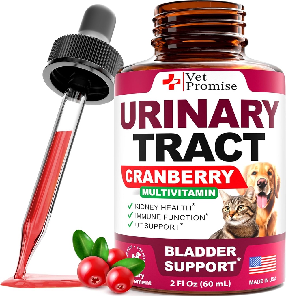 Trattamento Cat & Dog UTI - Trattamenti urinari Tratto trattamenti con mirtillo - Medicina Dog & Cat UTI - Supporto avanzato per reni e vesciche Multivitamina - Vitamine di supplemento di salute renale - Made in USA