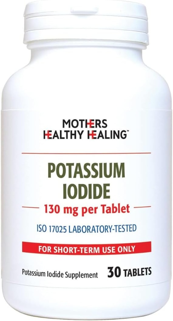 Potassium Iodide 130 mg KI Supplemento | 30 compresse per il supporto tiroide | Iodine - YODO Naciente