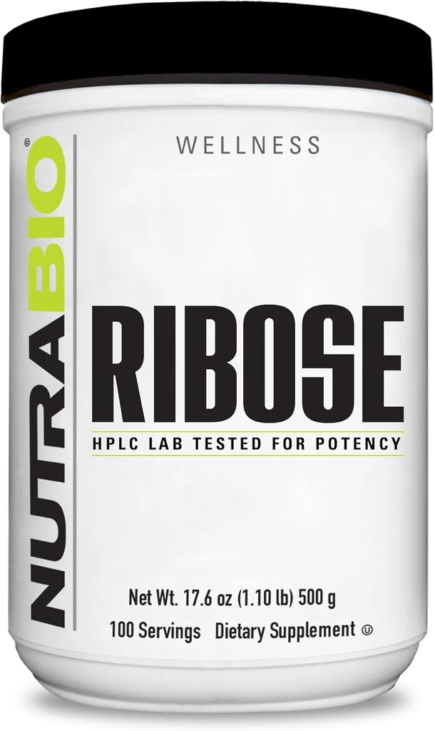 NutraBio Ribose Supplemento per un cuore sano e l'energia Boost- D-Ribose Powder Supplement- 500g