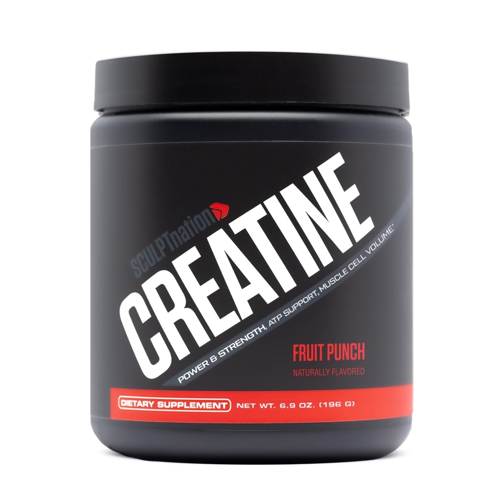 Sculpt Nation di V Shred Creatine - Polvere monoidrata di creatina Premium per supportare i muscoli, l'energia e la funzione del cervello, la creatina aromatizzata del Punch di frutta - 30 Serve