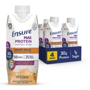Assicurare Max Protein Creamy Peach Nutrition Shake | 30g Protein, 1g Sugar, 4g Fiber Blend | 4 Pack