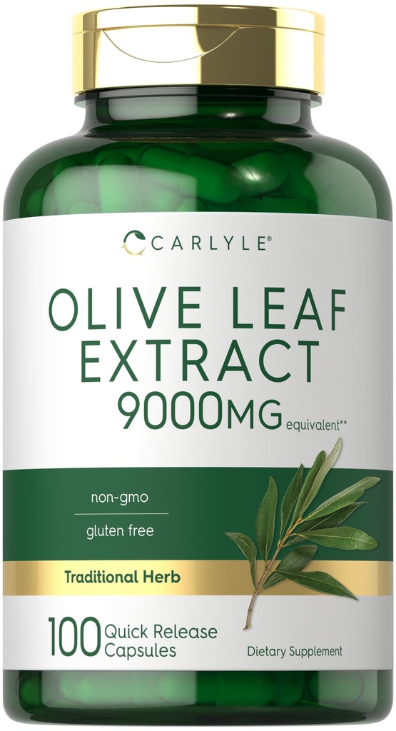 Carlyle Olive Leaf Extract Capsules | 9000mg | 100 Count | Non OGM, Gluten Free | High Potency Supplement