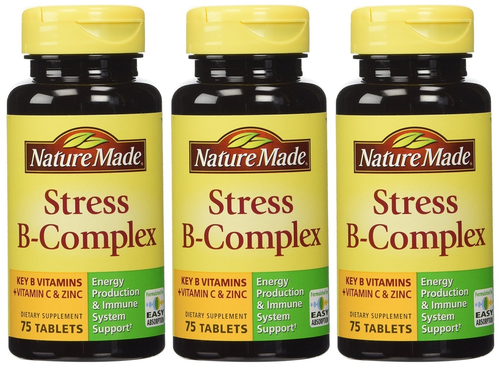 Natura fatta Stress B Complex W Zinc Size 75ct (Pacchetto di 3) 225 ct Totale