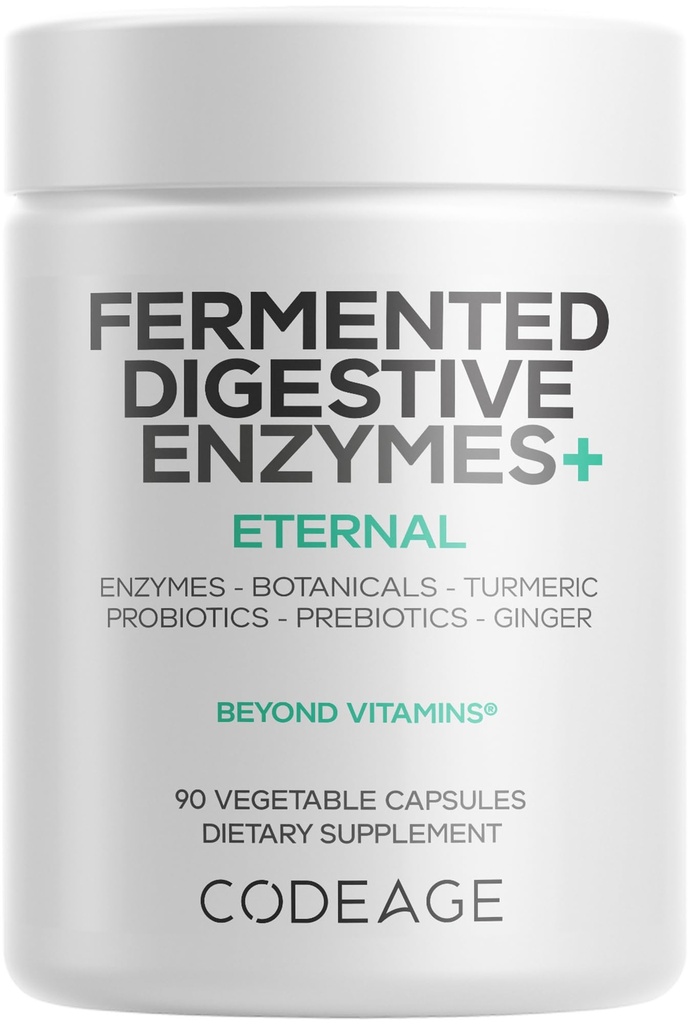 Supplemento 3 mesi di alimentazione - 14 enzimi digestivi, probiotici, prebiotici, botanici fermentati, enzimi multi pancreatici piantati - 1 capsula al giorno - 90 capsule