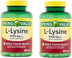 Spring Valley - L-Lysine 1000 mg, 100 compresse (Pack of 2)
