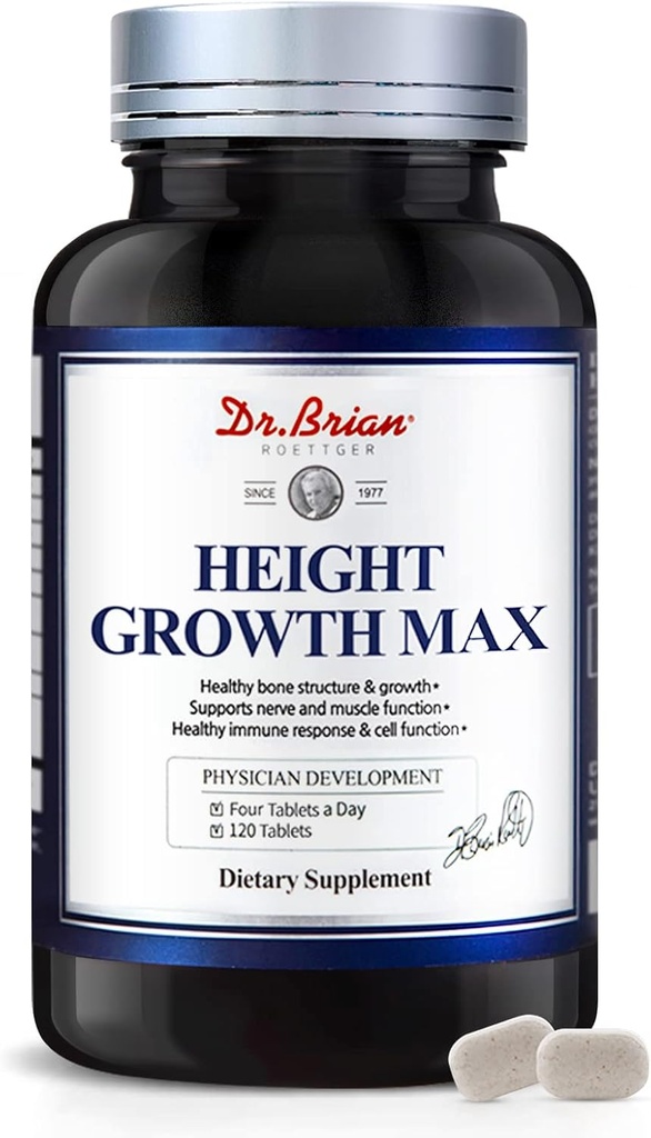 Massimizzatore di crescita di altezza - Vitamine di crescita per gli adolescenti Altezza Bone Forza & Crescere più alto naturalmente, bambini Vitamine GMO-Free, Età 10+, 120 compresse