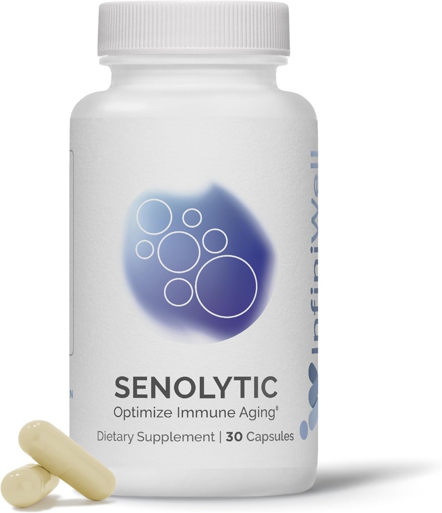 Integratori di longevità Senolitica InfiniWell - Ottimizzare l'invecchiamento cellulare, aiutare il supporto Funzione cognitiva & Elaborazione neurologica - con Resveratrolo, Pterostilbene & Quercetin (30 capsule)