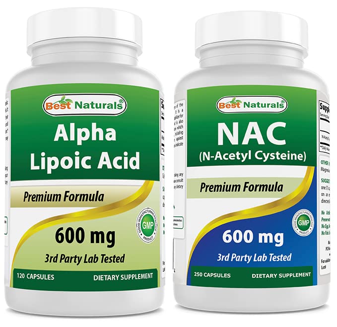 Migliori naturali alfa acido lipoico 600 mg & NAC N-Acetyl-Cysteine 600 mg