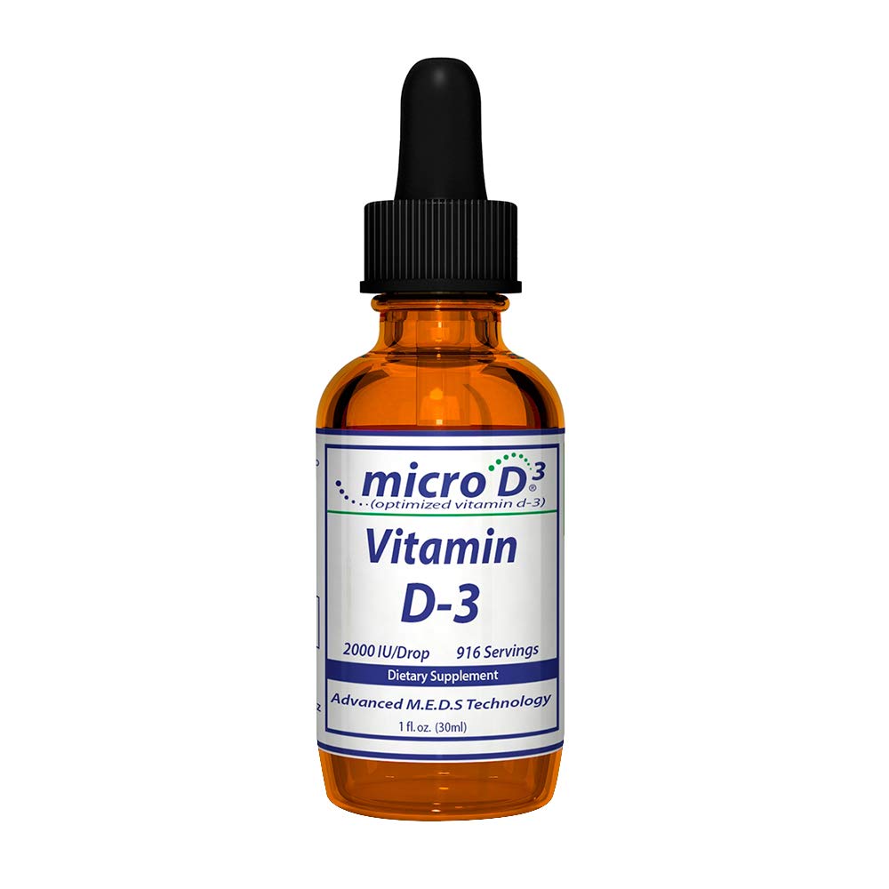 Nutrasal Micro D3 Vitamina D-3 Gocce - Alta concentrazione (2 milioni di UI) Vitamina D3 con tecnologia Nano e fino a 10X Più assorbimento -1 oz (30 ml)