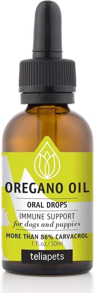 Origano Olio di Vetercure Gocce orali per animali domestici- Supporto Immune naturale per cani e cuccioli- Supplemento per animali domestici - Azione di pulizia profonda per Cappotto per cani perfetto, Pelle &amp; Salute generale-1 fl.oz