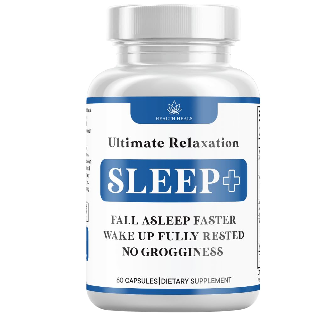 Relaxation Sleep Aid, Natural Non-Habit Forming, Sleep Supplement Sviluppato per sostenere il sonno più lungo e migliore, Camomilla, Magnesio, Melatonina, Ashwagandha, GABA, Drug-Free (60 Conte)