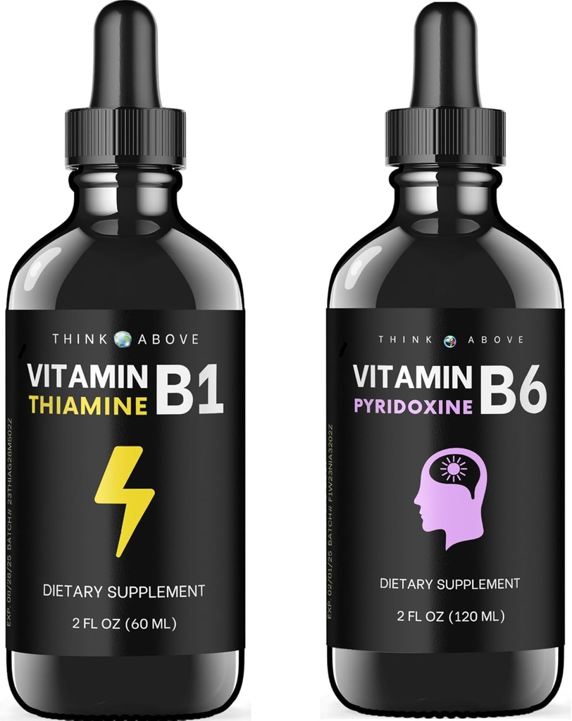 Vitamina B6 e Vitamina B1 Bundle - 2 oz Ogni - Gocce liquide