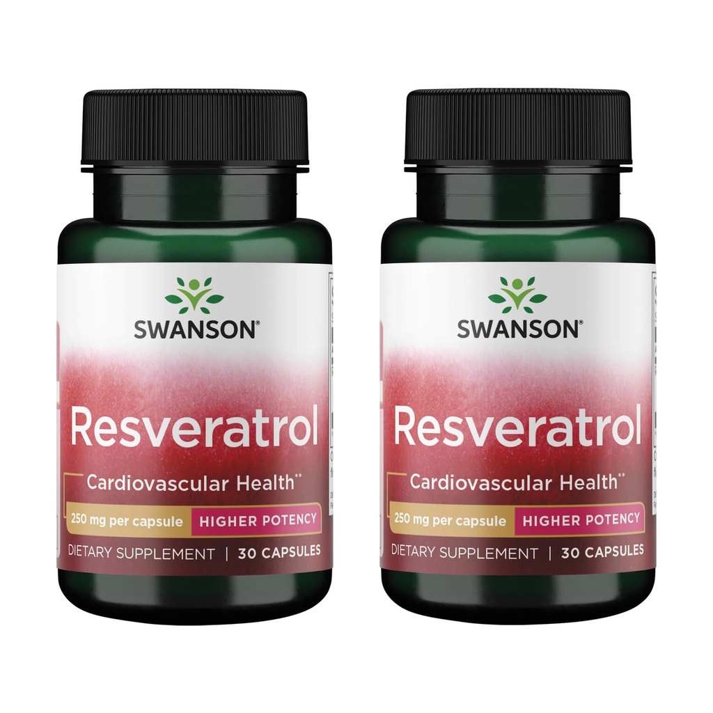 Swanson Resveratrolo - Elevata potenza 250 mg 30 capsule (2 Confezione)