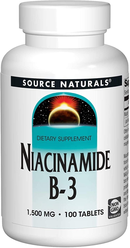 Fonte Naturals Niacinamide 1500mg, 100 Tabs (2 Confezione)