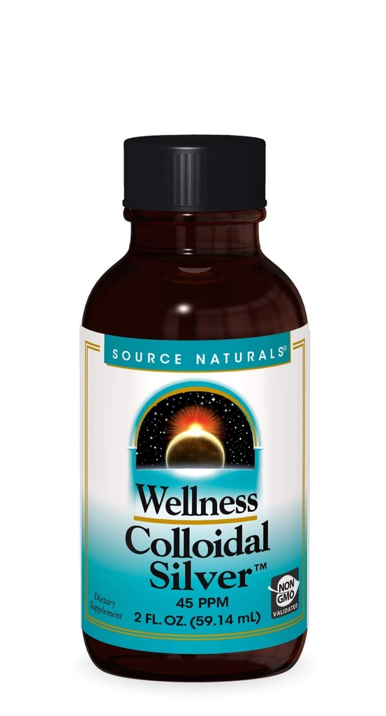 Fonte Naturals Wellness Colloidal Silver 45 ppm, Supporti Benessere Fisico* - 2 Fluid oz
