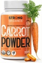 USDA Organic Carrot Powder Capsules (120), Cresciuto negli Stati Uniti, Supporto per gli occhi, Beta Carotene, Vitamina A, Carotenoidi, Antiossidanti,106°F Max, Vegan, Kosher-2 Mesi di alimentazione