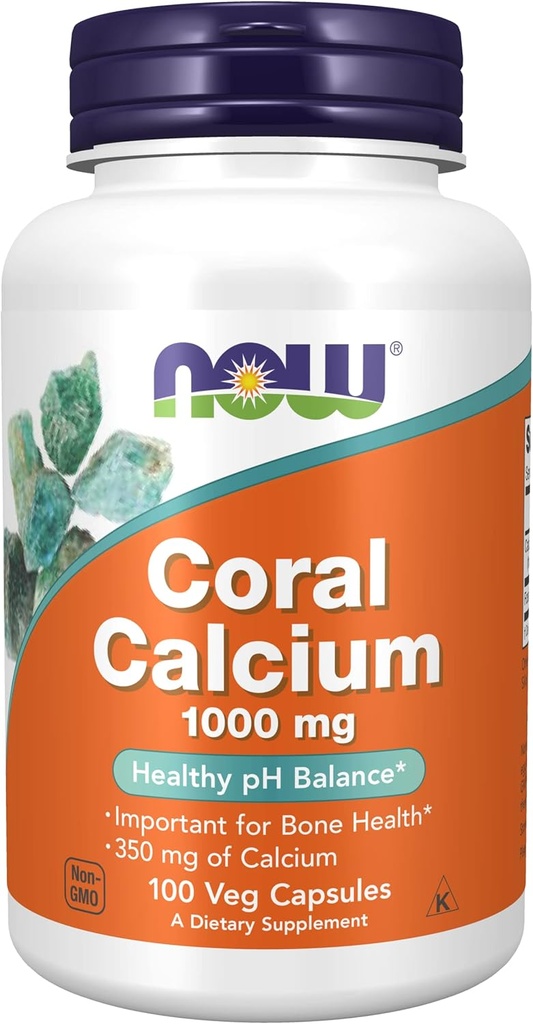 NOW Coral Calcium 1000mg, 100 capsule (pacchetto di 2)
