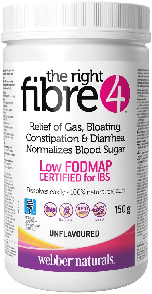 Webber Naturals Fibre 4 non infiammato, 150 g polvere