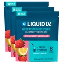 Liquido I.V.® Hydration Multiplier - Limonata di fragole | Miscela di bevanda della polvere di elettrolita | 3 Pack (48 Serve)