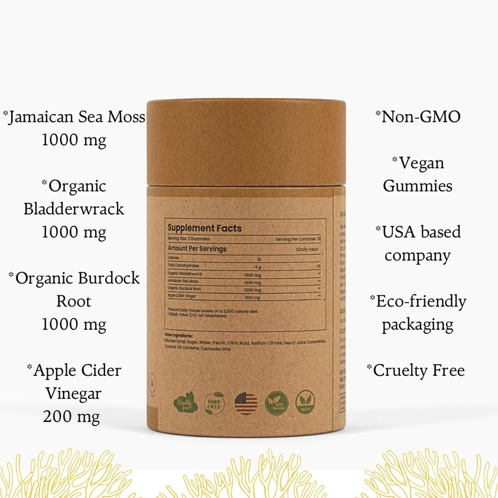 Giamaican Sea Moss + Aceto di sidro di mele (Moss del mare di vegano)