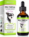 Cardo al latte per cani, gocce di sostegno del fegato del cane - Il cardo del cane aiuta il fegato del cane Detox, Pet Supplemento Tratta con olio di salmone, Curcumin C3 Complex e Omega 3 EPA & DHA, Bacon Flavor - 2 fl.oz