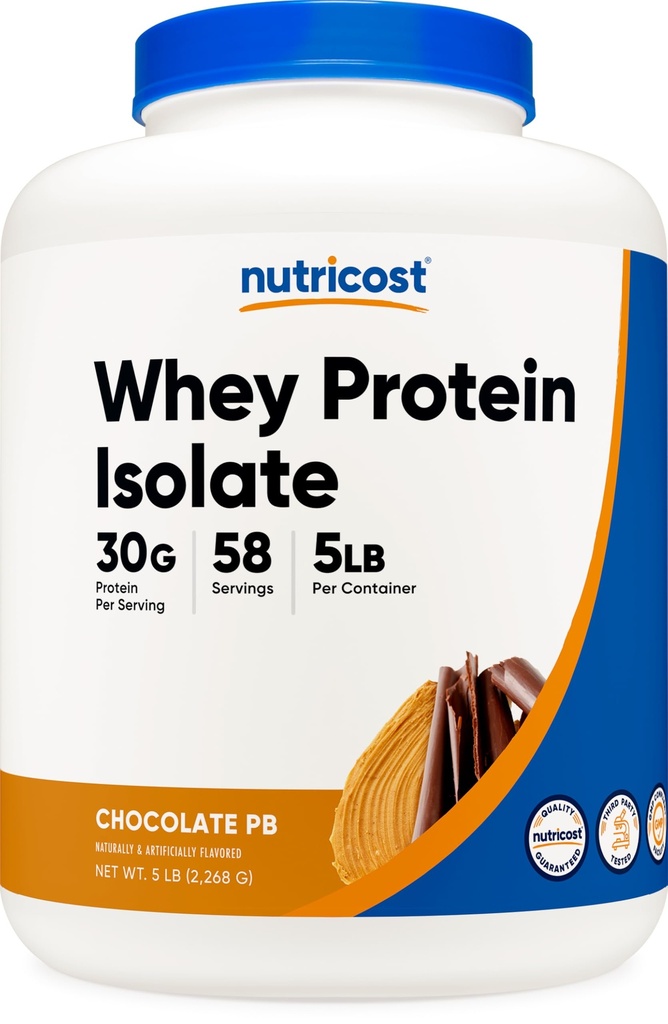 Isolato di proteine del siero di Nutricost ( burro di arachidi di cioccolato, 5 sterline)