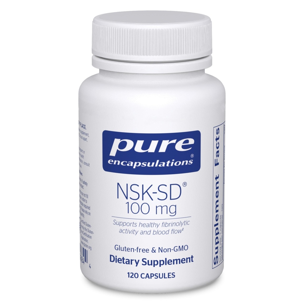 Pure Encapsulations NSK-SD - 100 mg Nattokinase - per la normale circolazione sanguigna - Supporta l'attività fibrinolitica* - Gluten Free & Non-GMO - 120 capsule