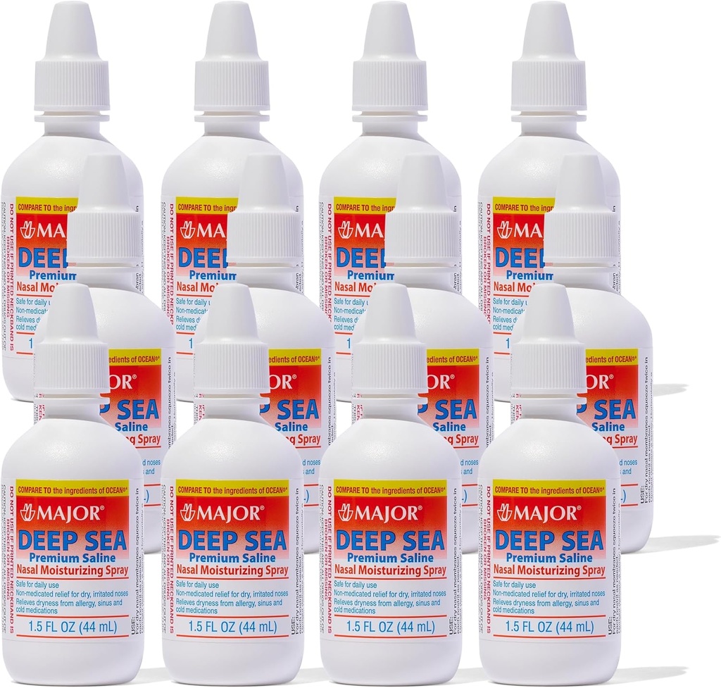 Profondo mare Saline spray nasale Generico per Ocean Nasal idratante Spray 1.5 oz per Bottiglia Confezione da 12 bottiglie