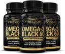 FREZZOR Omega 3 Nero per Joint Care & Comfort - Nuova Zelanda Green Lipped Mussel olio capsule; 53x Alta potenza con UAF1000+ Super Antiossidante, No Fishy Aftertaste, 60 Conte (Pack of 3)