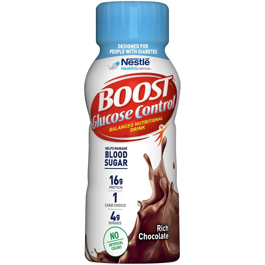 Boost Glucose Control Cioccolato pronto a bere, 8 once (pacchetto di 24)