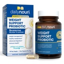 Probiotico per le donne e gli uomini | Supporta la gestione sana del peso, il metabolismo, la digestione e la salute del fegato | 3 Strains clinicamente studiati + Vegan Omega Oil | 30 giorni