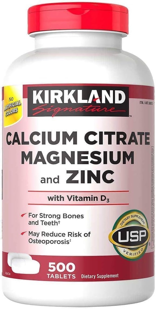 Citrato di calcio di Kirkland 500mg (500 compresse)