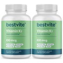 BESTVITE Vitamina K2 100 mcg come MK-7 (240 capsule vegetariane)(120x2) - No Stearates - Vegan - Non OGM - Gluten Free