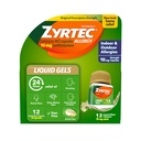 Zyrtec 24 ore Allergy Relief Liquid Gel, Antistamina Capsule con Cetirizine HCl Allergy Medicine per All-Day Relief da Runny Nose, Sneezing, Itchy Eyes & More, 12 Conte