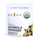 KOYAH - Polvere di Acerola Organica: Freeze-Dried, 100% Pure, 500 mg di vitamina C naturale per Scoop, Whole-Food, Non-GMO, Vegan, 60 Serve, Fatto da acerola Ciliegie Crescite in Brasile