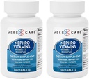 GeriCare Nephro Vitamin C & B Complex Tablets, 100 Count – Daily Kidney Health & Energy Support, Immune System Boost, Antiossidant Protection & Metabolism Support (Pack of 2)