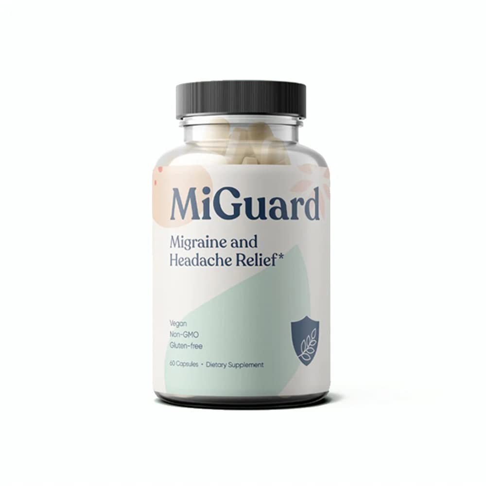 Integratori di mal di testa e di emicrania - Supplemento di prevenzione dell'emicrania senza farmaci - Integratori naturali per mal di testa - Aiuta a ridurre la frequenza e la gravità (60 capsule)