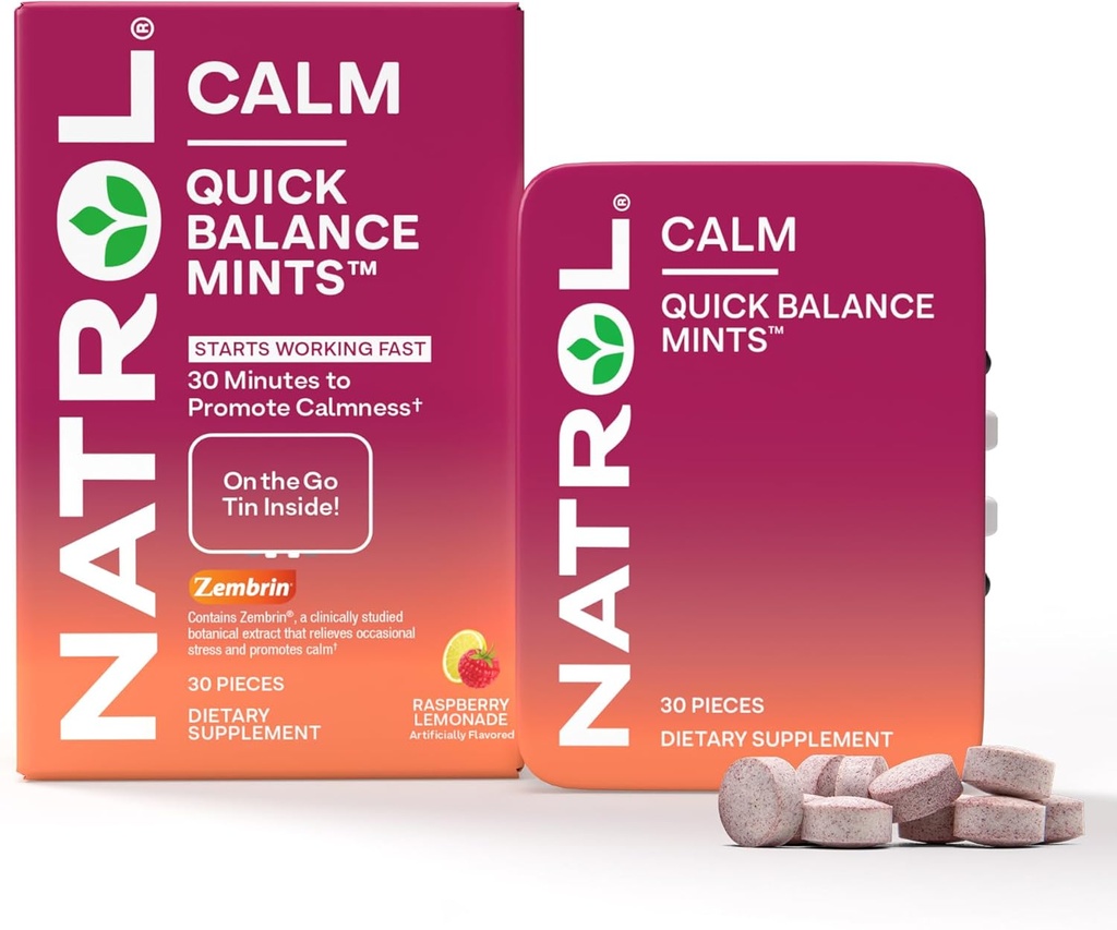 Minte calma di equilibrio rapido, supplemento dietetico, limonata di lampone aromatizzata artificialmente, 30 conte, alimentazione di 15 giorni