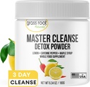 Grass Root Naturals Master Cleanse Detox Polvere- Limonata Detox 3 giorni Pianta-Based Supplemento con limone, sciroppo di maple e Cayenne Diet, contenitore 6.34oz